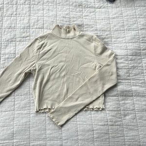 Aerie cropped mock neck long sleeve blouse